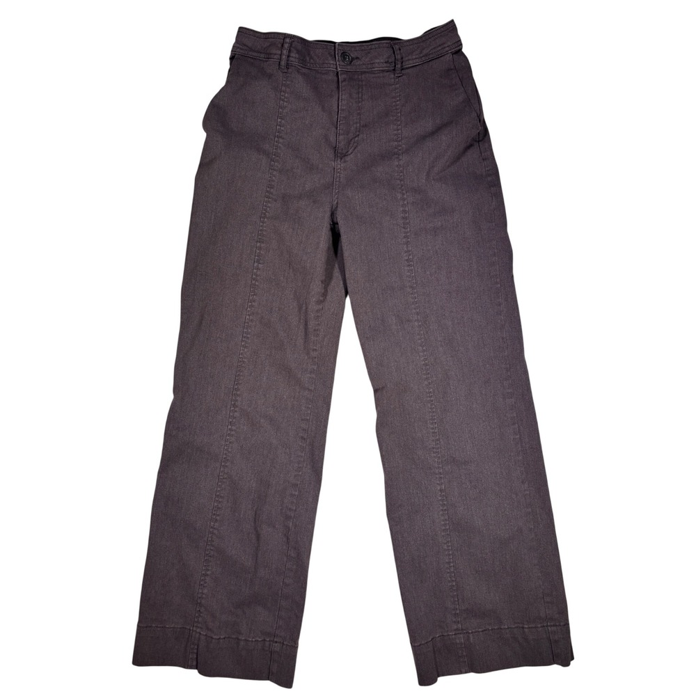 Fall Autumn Moody Work Office Womens High Rise Wide Leg Seamed Pants Brown 8
